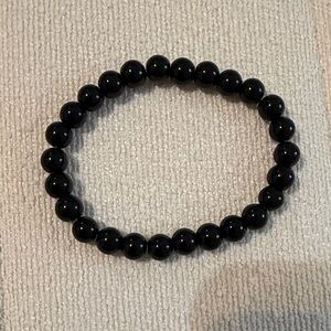 *Black Beaded Bracelet for Men or Women